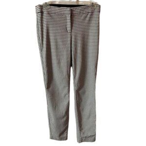 Adrienne Vittadini Black & White Checkered Slim Fit Pants Slacks Size 2 #0565